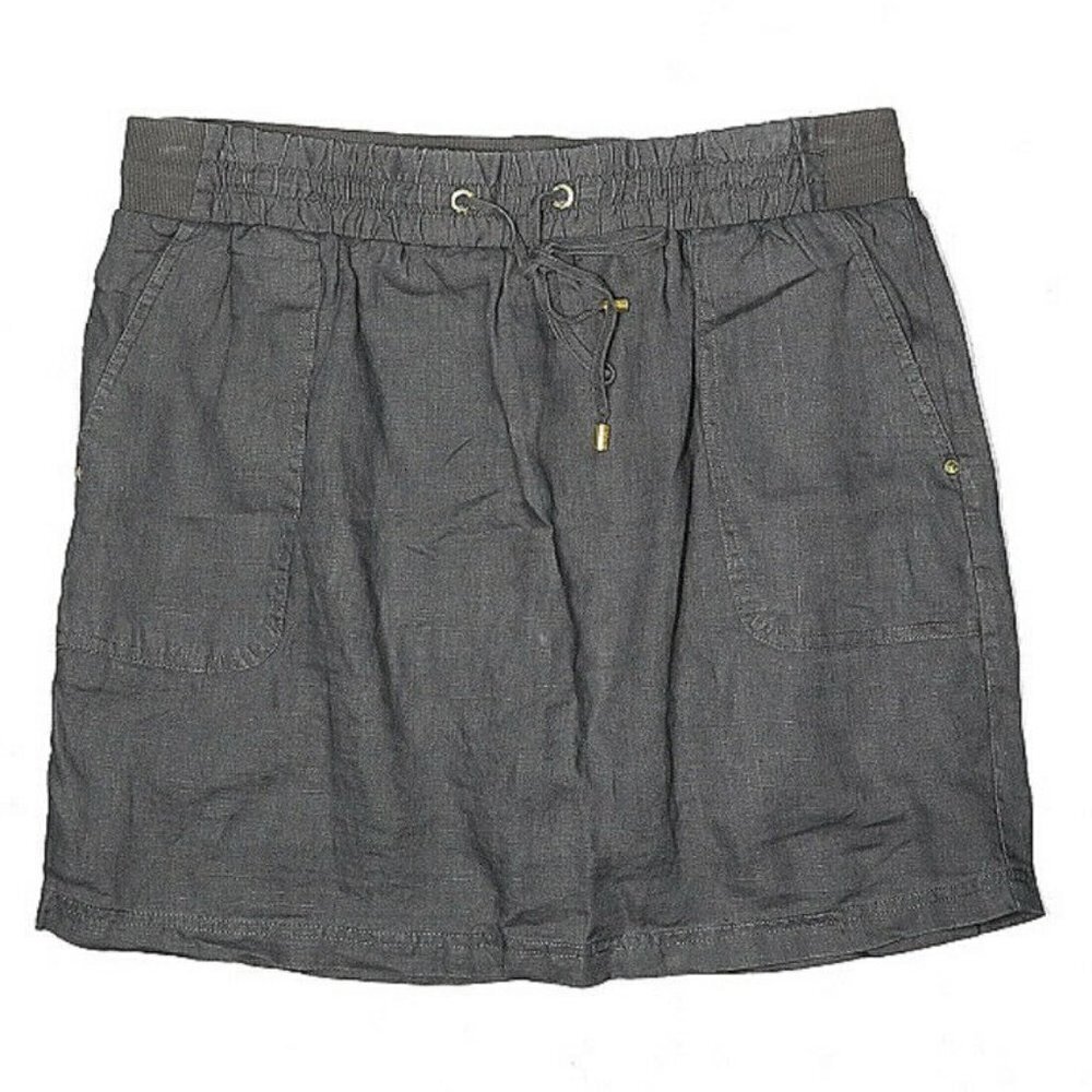 Company Ellen Tracy Women’s Sz‎ M Gray 100% Linen Skirt